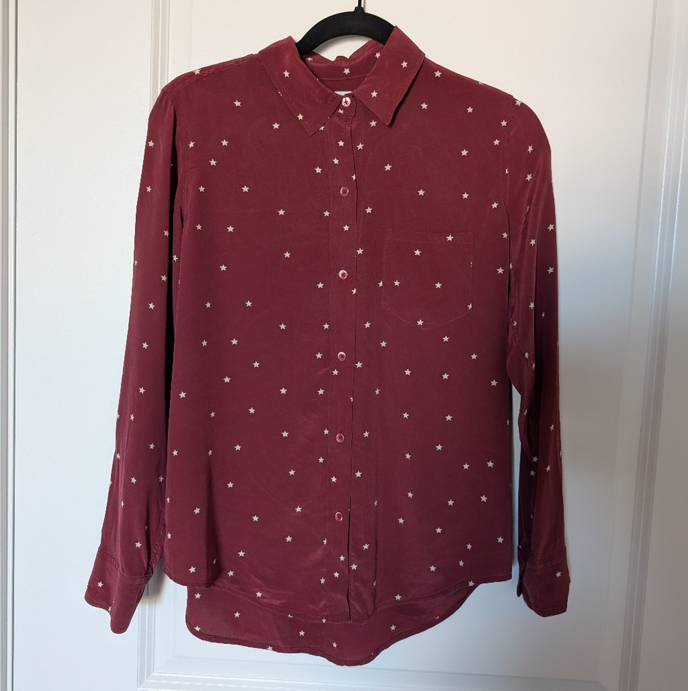 Rails Kate Burgundy Star Print Blouse - Picture 4 of 12